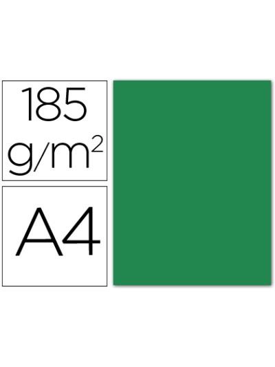 Cartulina guarro din a4 verde amazona 185 gr paquete 50 hojas