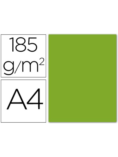 Cartulina guarro din a4 verde manzana 185 gr paquete 50 hojas