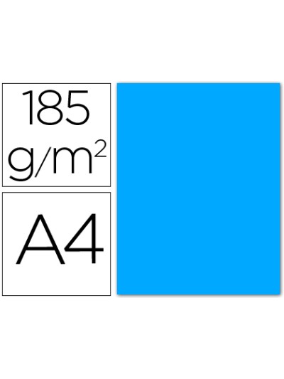 Cartulina guarro din a4 azul maldivas 185 gr paquete 50 hojas