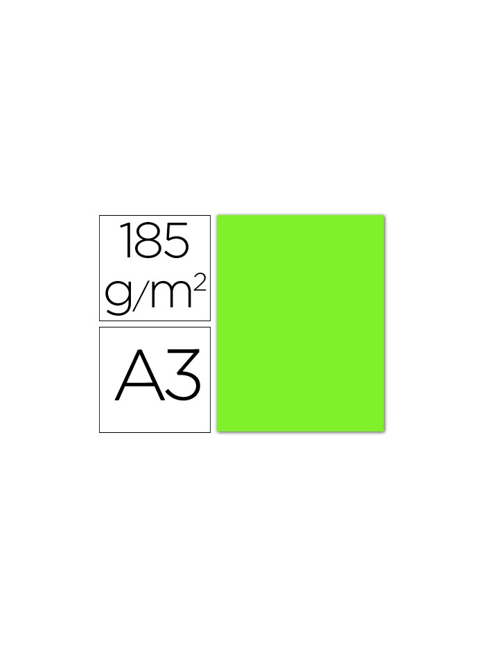 Cartulina guarro din a3 verde fluorescente 250 gr paquete 50 hojas Cartulina guarro din a3 verde fluorescente 250 gr paquete 50 hojas