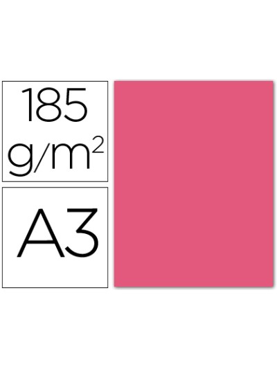 Cartulina guarro din a3 fucsia fluorescente 250 grs paquete 50 hojas
