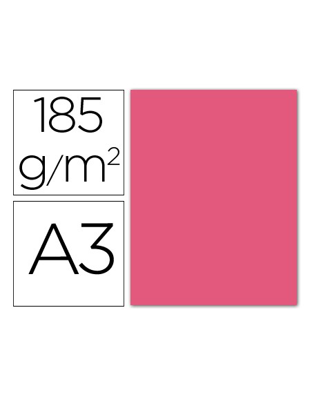 Cartulina guarro din a3 fucsia fluorescente 250 grs paquete 50 hojas