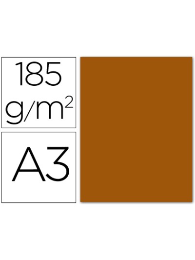 Cartulina guarro din a3 marron chocolate 185 gr paquete 50 hojas