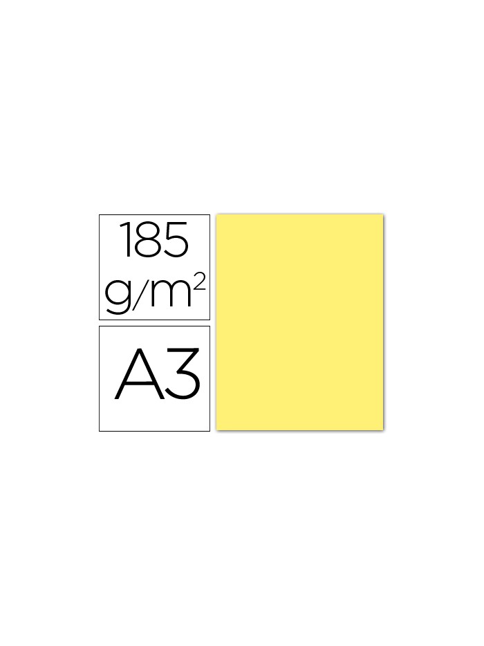 Cartulina guarro din a3 amarillo 185 gr paquete 50 hojas Cartulina guarro din a3 amarillo 185 gr paquete 50 hojas