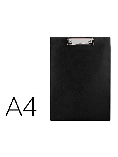 Portanotas q-connect plastico 50% reciclado din a4 negro grosor 2,1 mm