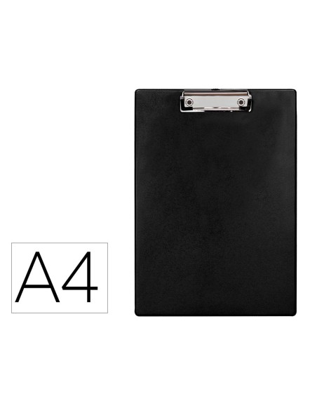 Portanotas q-connect plastico 50% reciclado din a4 negro grosor 2,1 mm