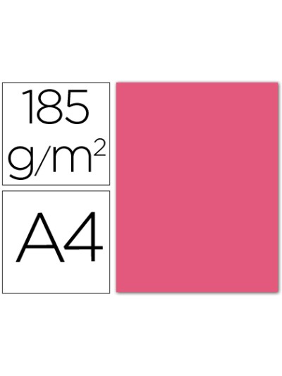Cartulina guarro din a4 fucsia 185 gr paquete 50 hojas