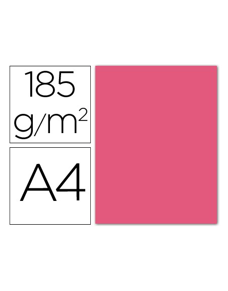 Cartulina guarro din a4 fucsia 185 gr paquete 50 hojas