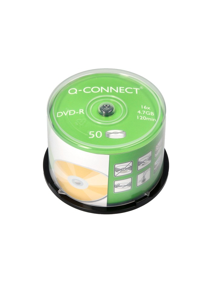 Dvd-r q-connect capacidad 4,7gb duracion 120min velocidad 16x bote de 50 unidades Dvd-r q-connect capacidad 4,7gb duracion 120min velocidad 16x bote de 50 unidades