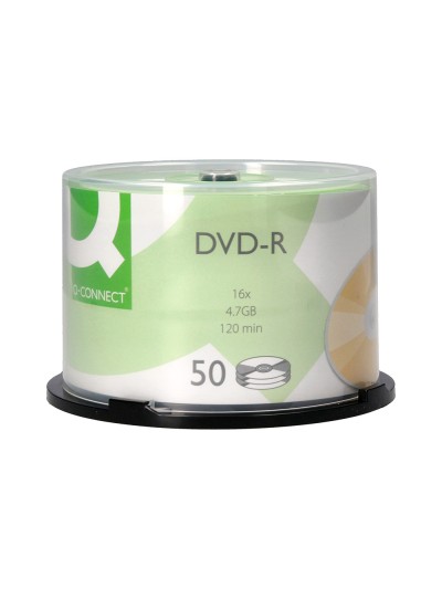 Dvd-r q-connect capacidad 4,7gb duracion 120min velocidad 16x bote de 50 unidades