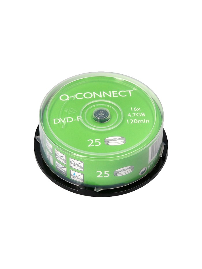 Dvd-r q-connect capacidad 4,7gb duracion 120min velocidad 16x bote de 25 unidades Dvd-r q-connect capacidad 4,7gb duracion 120min velocidad 16x bote de 25 unidades