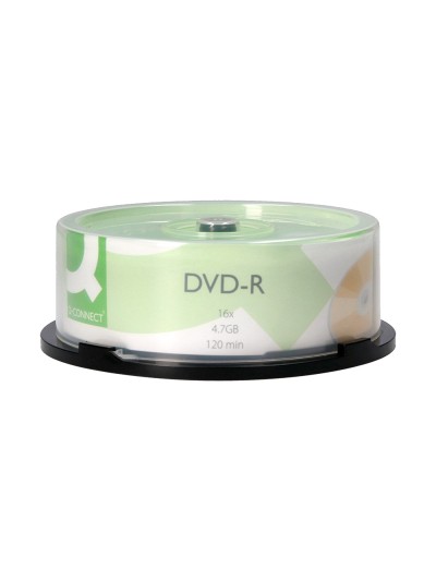 Dvd-r q-connect capacidad 4,7gb duracion 120min velocidad 16x bote de 25 unidades