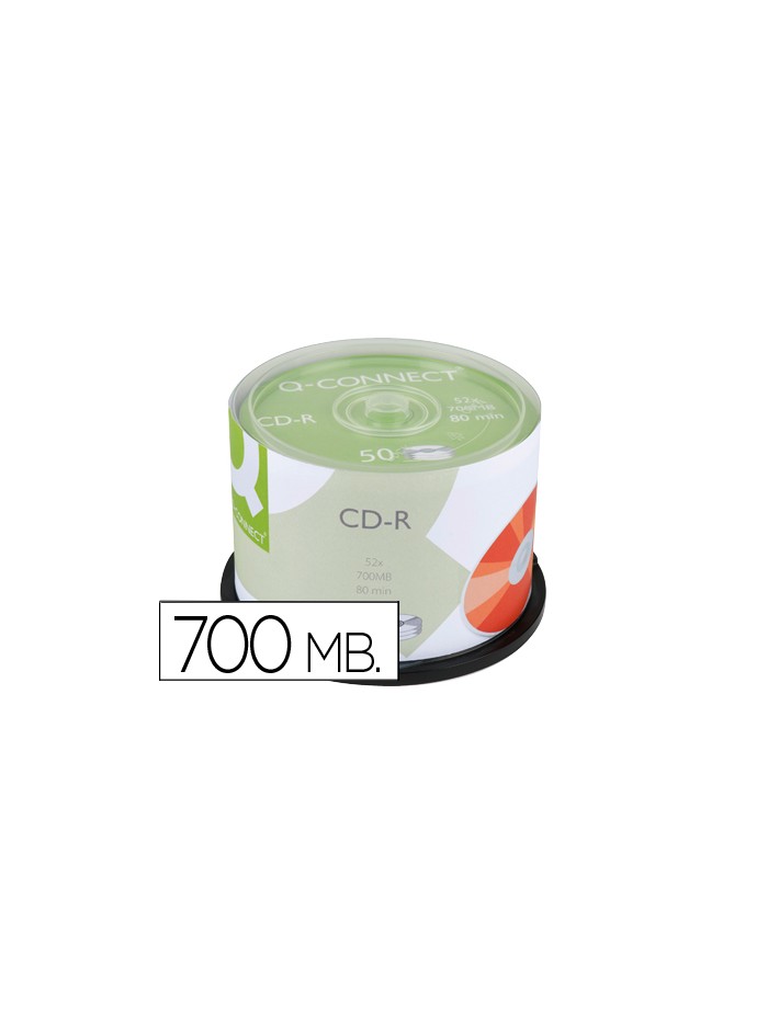 Cd-r q-connect capacidad 700mb duracion 80min velocidad 52x bote de 50 unidades Cd-r q-connect capacidad 700mb duracion 80min velocidad 52x bote de 50 unidades