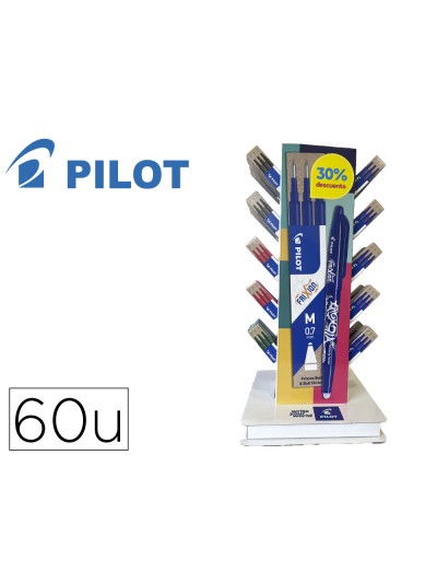 Recambio boligrafo frixion ball expositor sobremesa de 60 cajas 3 recambios colores surtidos