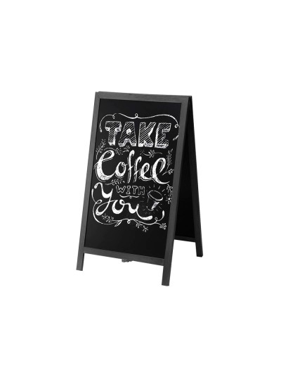 Pizarra negra liderpapel caballete doble cara de madera con superficie para rotuladores tipo tiza 55x85 cm