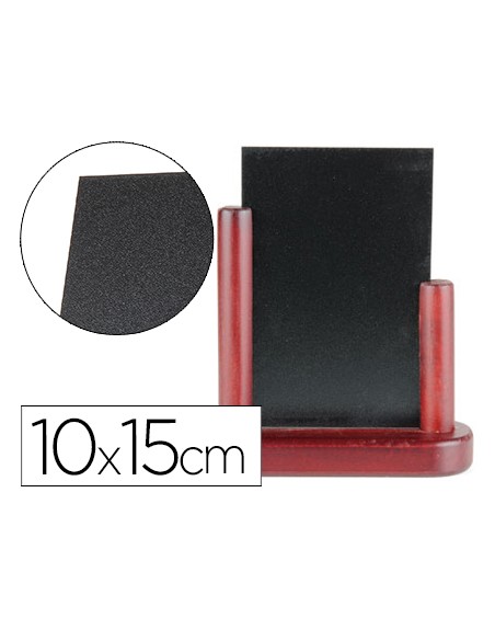Pizarra negra liderpapel doble cara de madera con superficie para rotuladores tipo tiza 10x15cm
