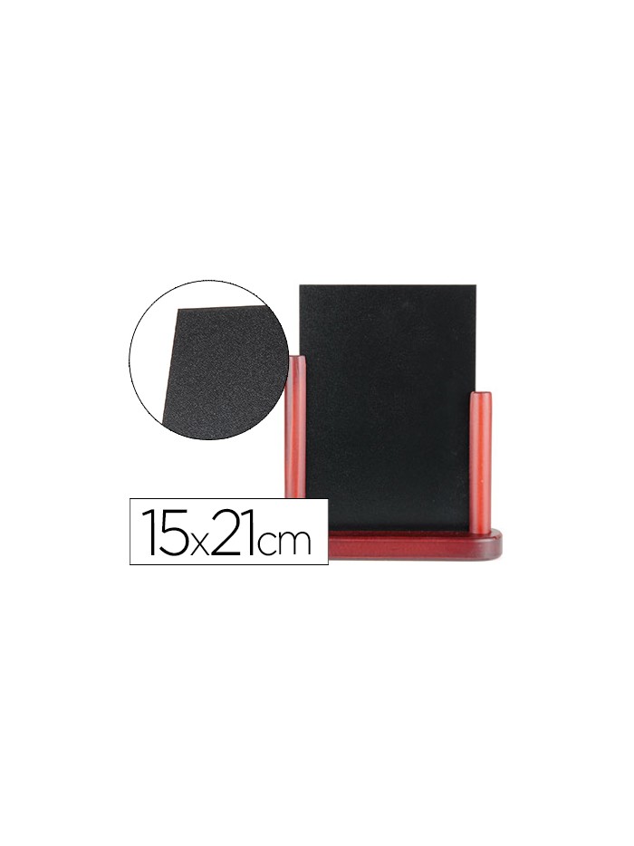 Pizarra negra liderpapel doble cara de madera con superficie para rotuladores tipo tiza 15x21cm