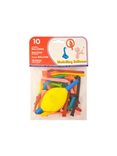 Globo 100% latex biodegradable para modelar + inflador bolsa de 10 unidades
