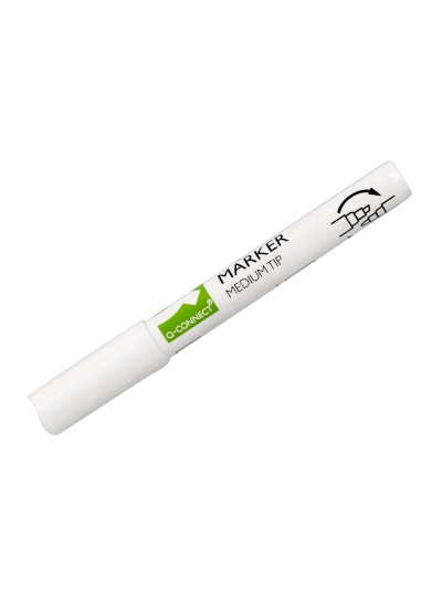 Rotulador q-connect tiza liquida punta redonda trazo 3 mm caja de 4 unidades color blanco