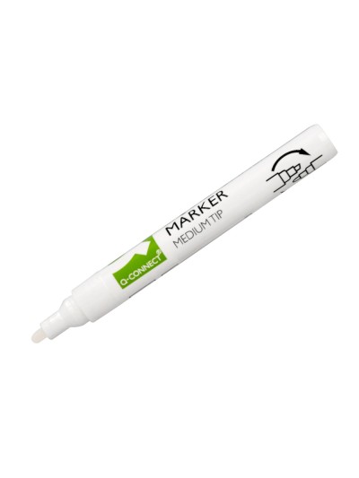 Rotulador q-connect tiza liquida punta redonda trazo 3 mm caja de 4 unidades color blanco
