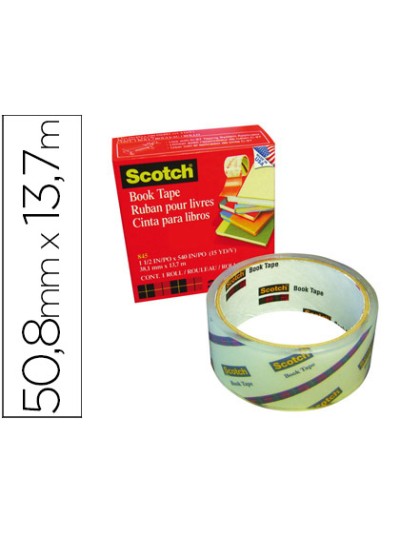 Cinta adhesiva scotch 845 book tape 13,7 mt x 50,8 mm