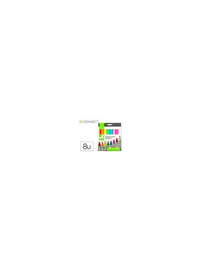 Rotulador q-connect tiza liquida punta redonda trazo 3 mm caja de 8 unidades colores surtidos