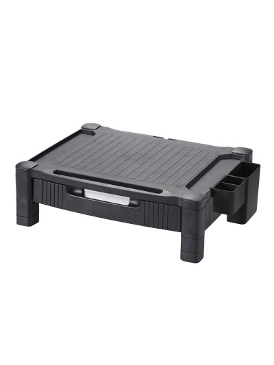 Soporte q-connect para monitor /impresora ajustable altura 10,3cm a 13,3cm con cajon color negro 434x336x133 mm