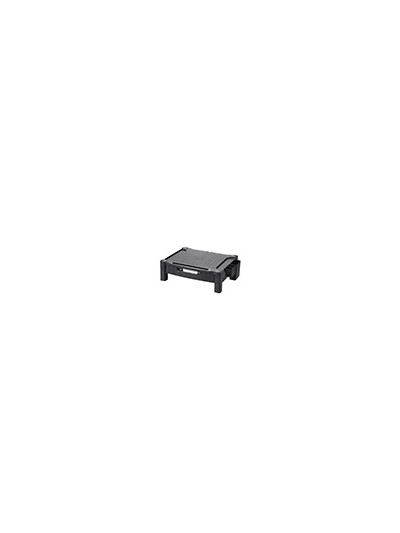 Soporte q-connect para monitor /impresora ajustable altura 10,3cm a 13,3cm con cajon color negro 434x336x133 mm