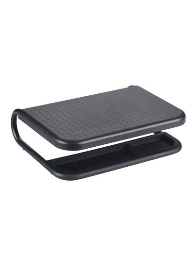 Soporte q-connect para portatil y monitor de pc con bandeja organizadora color negro 380x295x110 mm