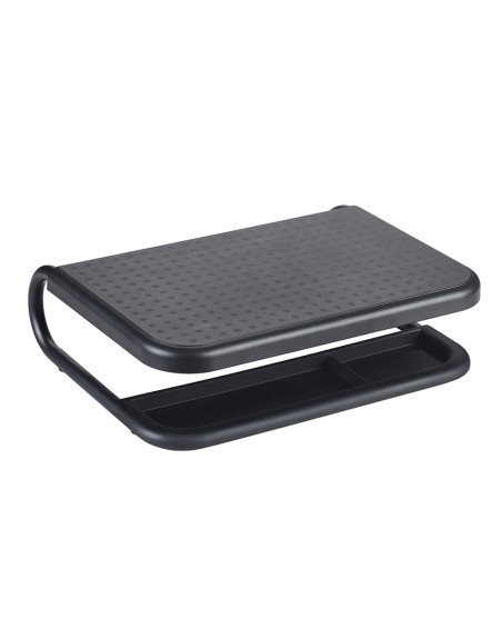Soporte q-connect para portatil y monitor de pc con bandeja organizadora color negro 380x295x110 mm