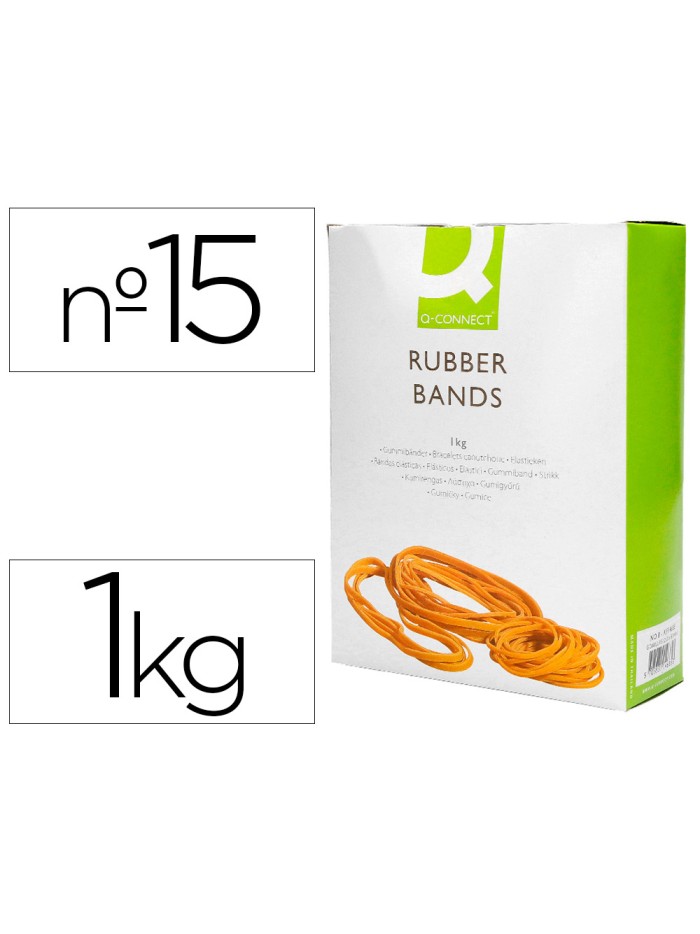 Bandas elasticas q-connect 1000 gr 150 x 9 mm numero 15 Bandas elasticas q-connect 1000 gr 150 x 9 mm numero 15