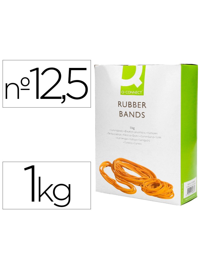 Bandas elasticas q-connect 1000 gr 125 x 9 mm numero 12,5 Bandas elasticas q-connect 1000 gr 125 x 9 mm numero 12,5