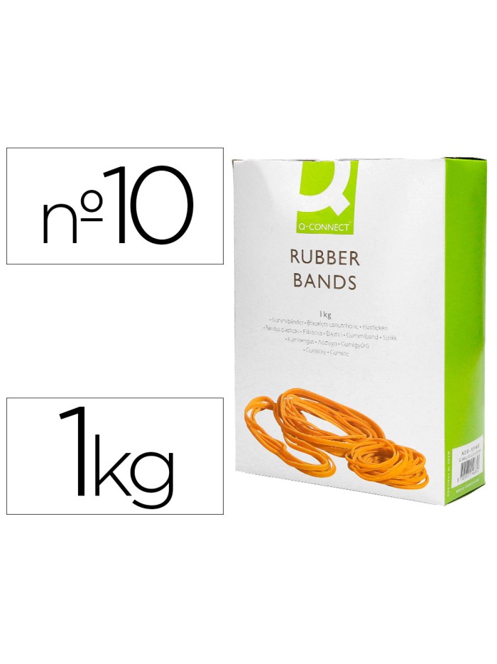 Bandas elasticas q-connect 1000 gr 100 x 9 mm numero 10 Bandas elasticas q-connect 1000 gr 100 x 9 mm numero 10