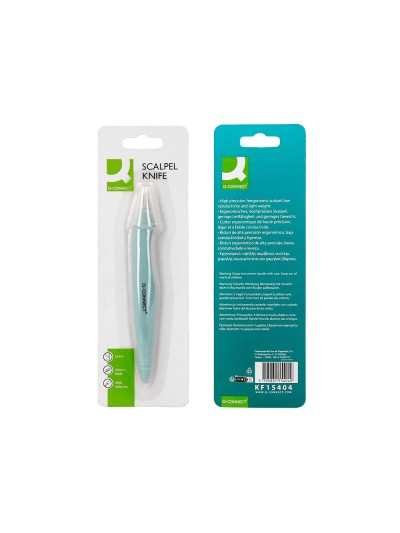 Bisturi q-connect plastico para cortar papel cuchilla ceramica xd-119 blister 1 unidad
