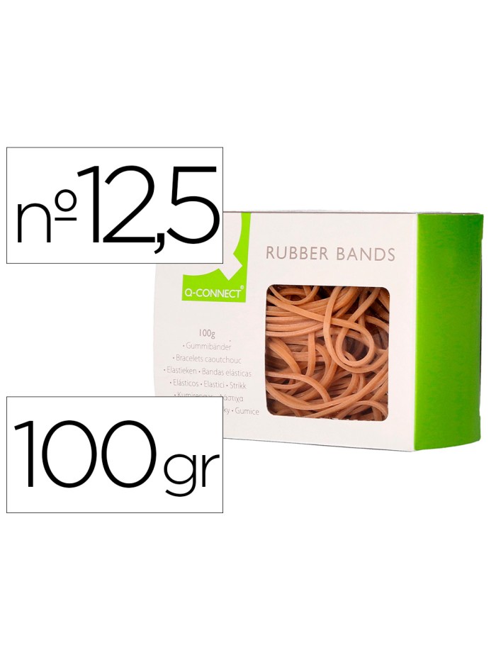 Bandas elasticas q-connect 100 gr 125 x 9 mm numero 12,5 Bandas elasticas q-connect 100 gr 125 x 9 mm numero 12,5