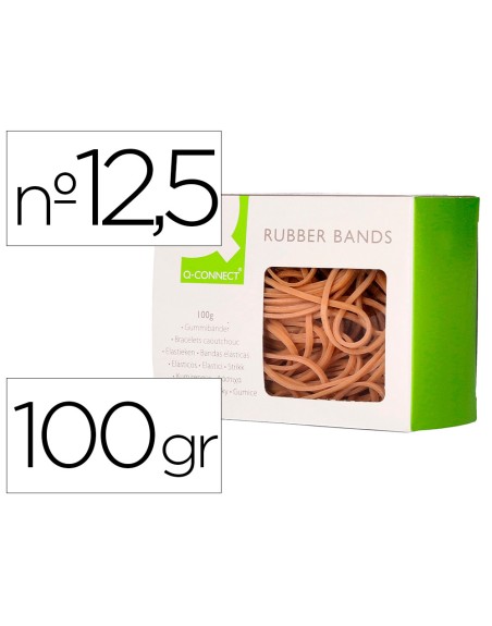 Bandas elasticas q-connect 100 gr 125 x 9 mm numero 12,5