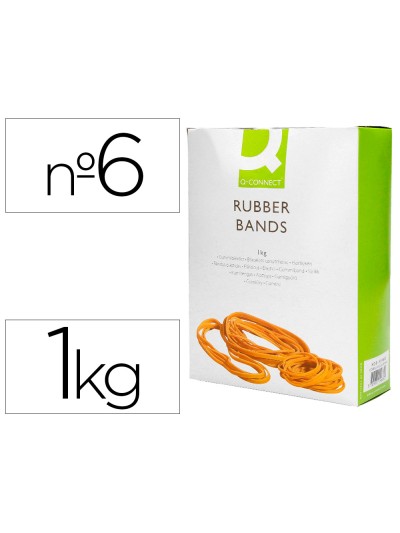 Gomillas elasticas q-connect 1000 gr numero 6 60 x 2 mm