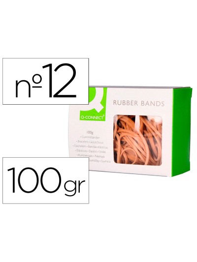 Gomillas elasticas q-connect 100 gr numero 12 120 x 2 mm