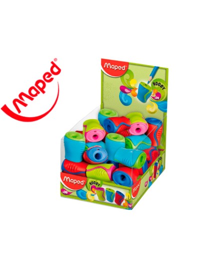 Sacapuntas maped plastico boogy 1 uso con deposito colores surtidos
