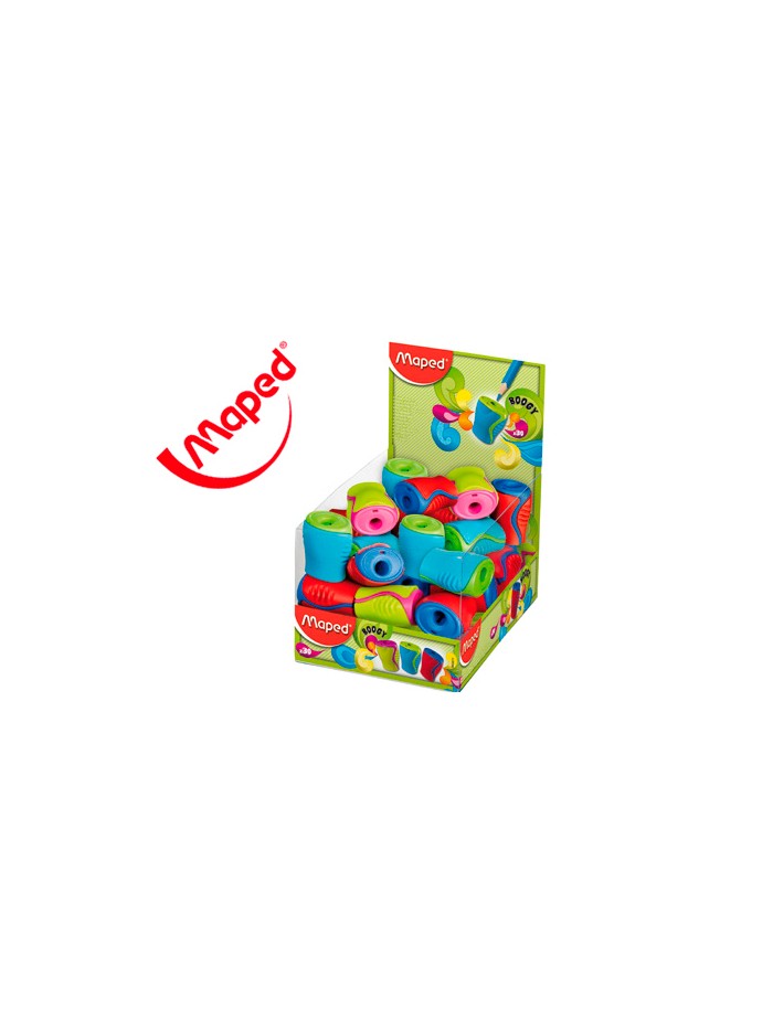 Sacapuntas maped plastico boogy 1 uso con deposito colores surtidos Sacapuntas maped plastico boogy 1 uso con deposito colores surtidos