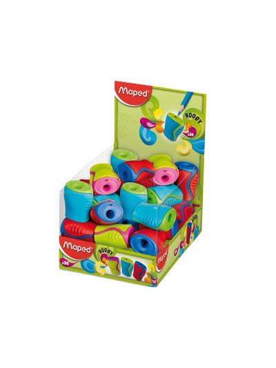 Sacapuntas maped plastico boogy 1 uso con deposito colores surtidos