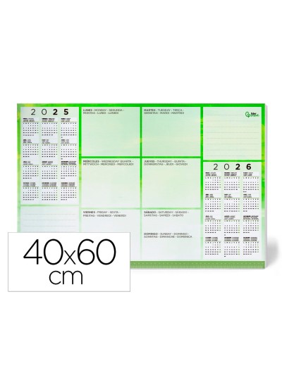 Planning sobremesa semanal liderpapel 40x60 cm 80 gr 60 hojas 2025-2026