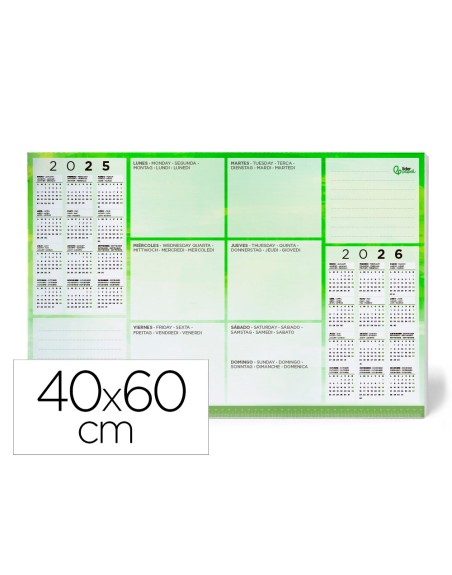 Planning sobremesa semanal liderpapel 40x60 cm 80 gr 60 hojas 2025-2026