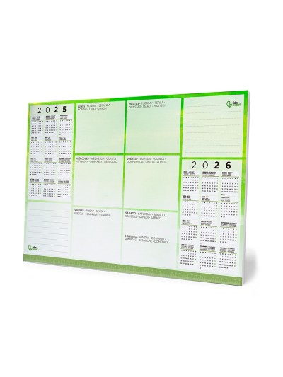 Planning sobremesa semanal liderpapel 40x60 cm 80 gr 60 hojas 2025-2026