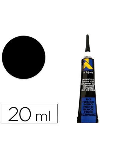 Contorno relieve la pajarita negro r-3 tubo 20 ml