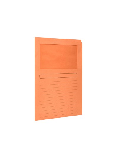 Subcarpeta cartulina q-connect din a4 naranja con ventana transparente 120 g/m2
