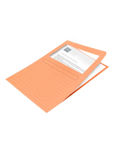 Subcarpeta cartulina q-connect din a4 naranja con ventana transparente 120 g/m2