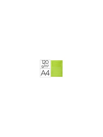 Subcarpeta cartulina q-connect din a4 verde con ventana transparente 120 gr