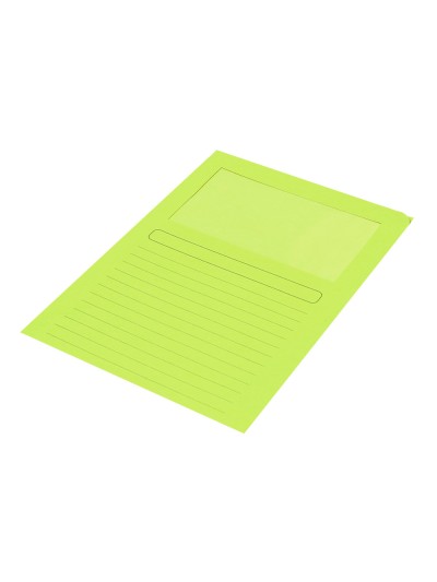 Subcarpeta cartulina q-connect din a4 verde con ventana transparente 120 gr