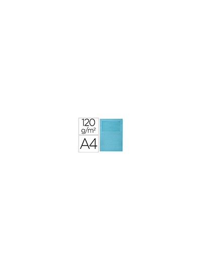 Subcarpeta cartulina q-connect din a4 azul con ventana transparente 120 g/m2